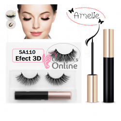 Gene false Amelie Effect 3D tip banda 1 pereche cu Magnet Cod SA110 + Adeziv cu magnet 